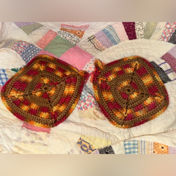 Handmade Colorful Crochet Potholders Trivets Hot Pads - Picture 1 of 2